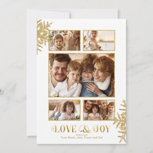 Hübsche Schneeflocken-Fotovorlage Wht/Gld ID846 Ankündigung (Vorderseite)