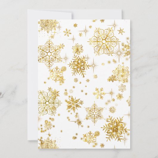 Hübsche Schneeflocken-Fotovorlage Wht/Gld ID846 Ankündigung (Rückseite)