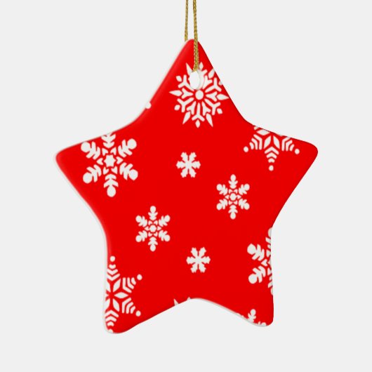 Hübsche Schneeflocken im Hintergrund Keramik Ornament (Rechts)