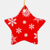 Hübsche Schneeflocken im Hintergrund Keramik Ornament (Vorne)