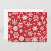 Hübsche Schneeflocken im roten Hintergrund Postkarte (Vorne/Hinten)