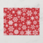 Hübsche Schneeflocken im roten Hintergrund Postkarte (Vorderseite)