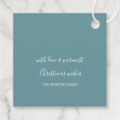 Hübsche Schneeflocken Muster Aquamarin ID846 Geschenkanhänger (Rückseite)