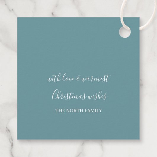 Hübsche Schneeflocken Muster Aquamarin ID846 Geschenkanhänger (Rückseite)