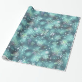 Hübsche Schneeflocken Muster Aquamarin ID846 Geschenkpapier (Ungerollt)