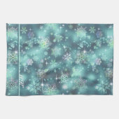 Hübsche Schneeflocken Muster Aquamarin ID846 Geschirrtuch (Horizontal)