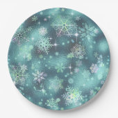 Hübsche Schneeflocken Muster Aquamarin ID846 Pappteller (Vorderseite)