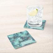 Hübsche Schneeflocken Muster Aquamarin ID846 Rechteckiger Pappuntersetzer (Vor Ort)