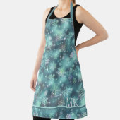 Hübsche Schneeflocken Muster Aquamarin ID846 Schürze (InSitu)