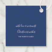 Hübsche Schneeflocken Muster Blau ID846 Geschenkanhänger (Rückseite)