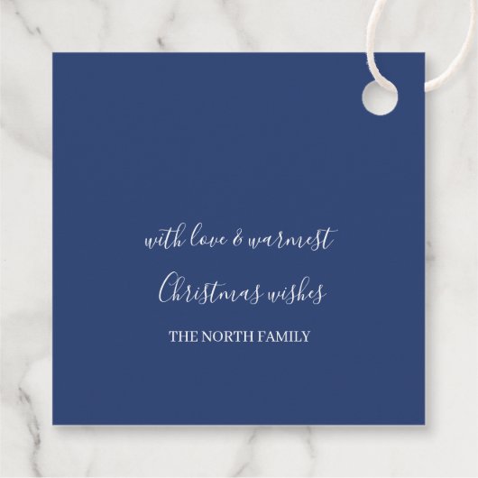 Hübsche Schneeflocken Muster Blau ID846 Geschenkanhänger (Rückseite)