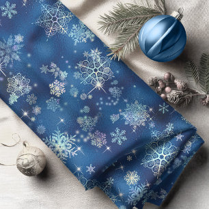 Hübsche Schneeflocken Muster Blue ID846 Tote Bag Stoff