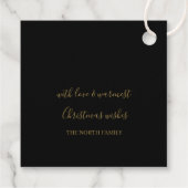 Hübsche Schneeflocken Muster Gold/Schwarz ID846 Geschenkanhänger (Rückseite)