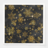 Hübsche Schneeflocken Muster Gold/Schwarz ID846 Serviette (Vorderseite)