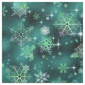 Hübsche Schneeflocken Muster Green ID846 Fabric Stoff (Muster)