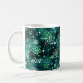 Hübsche Schneeflocken Muster Green ID846 Kaffeetasse (Links)
