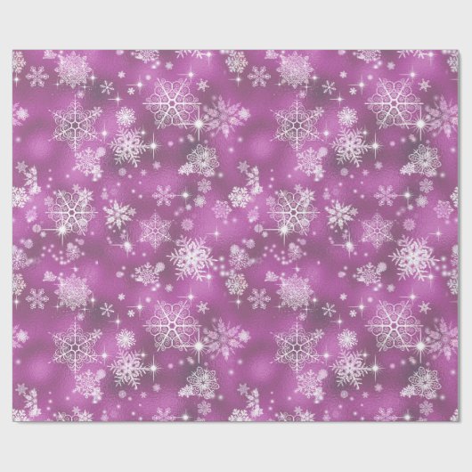 Hübsche Schneeflocken Muster Orchid Pink ID846 Geschenkpapier (Flach)