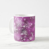 Hübsche Schneeflocken Muster Orchid Pink ID846 Kaffeetasse (Vorderseite Links)