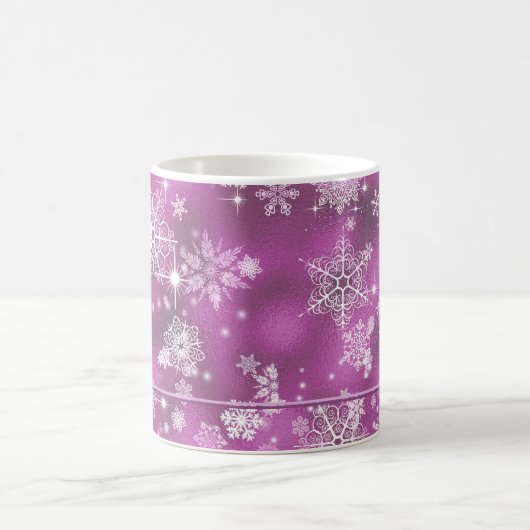 Hübsche Schneeflocken Muster Orchid Pink ID846 Kaffeetasse (Mittel)