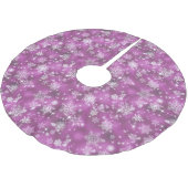 Hübsche Schneeflocken Muster Orchid Pink ID846 Polyester Weihnachtsbaumdecke (Schrägansicht)