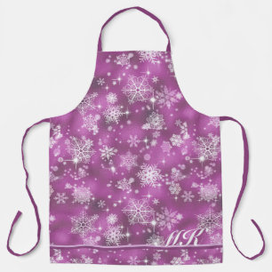 Hübsche Schneeflocken Muster Orchid Pink ID846 Schürze