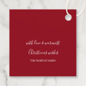 Hübsche Schneeflocken Muster Red ID846 Geschenkanhänger (Rückseite)