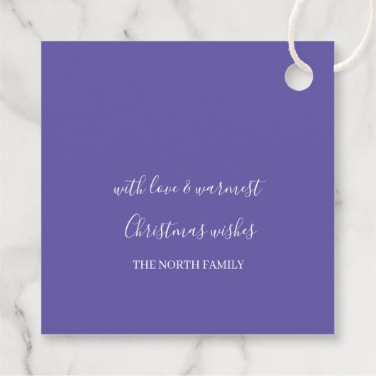 Hübsche Schneeflocken Pattern Violet ID846 Geschenkanhänger (Rückseite)