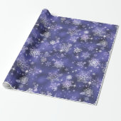 Hübsche Schneeflocken Pattern Violet ID846 Geschenkpapier (Ungerollt)