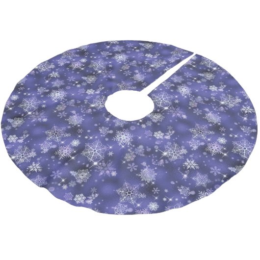 Hübsche Schneeflocken Pattern Violet ID846 Polyester Weihnachtsbaumdecke (Schrägansicht)