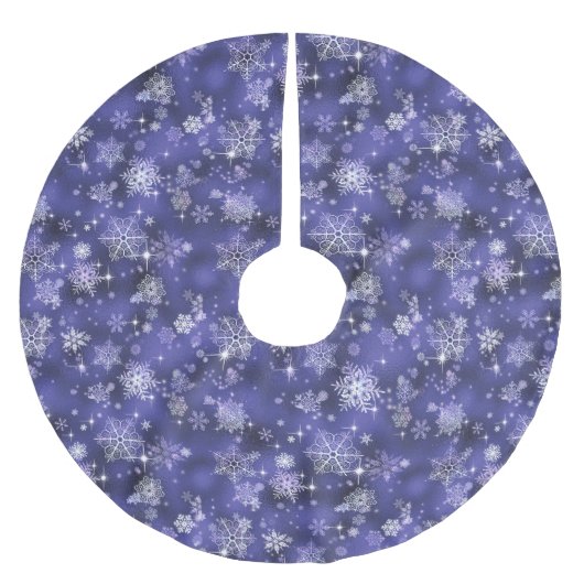 Hübsche Schneeflocken Pattern Violet ID846 Polyester Weihnachtsbaumdecke (Vorderseite)