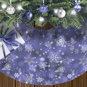 Hübsche Schneeflocken Pattern Violet ID846 Polyester Weihnachtsbaumdecke