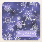 Hübsche Schneeflocken Pattern Violet ID846 Rechteckiger Pappuntersetzer (Vorderseite)