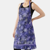 Hübsche Schneeflocken Pattern Violet ID846 Schürze (InSitu)