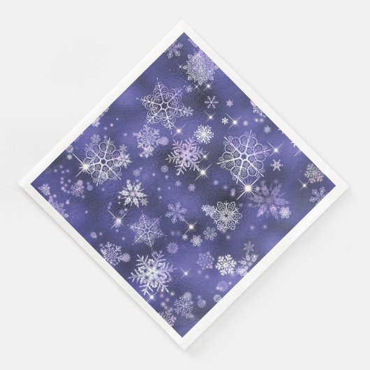 Hübsche Schneeflocken Pattern Violet ID846 Serviette (Ecke)
