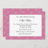 Hübsche Schneeflocken (pink) Einladung (Vorne/Hinten)