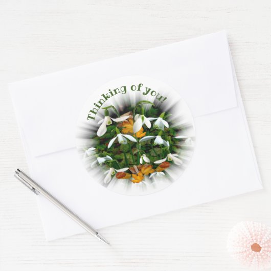 Hübsche Schneeflocken Runder Aufkleber (Umschlag)