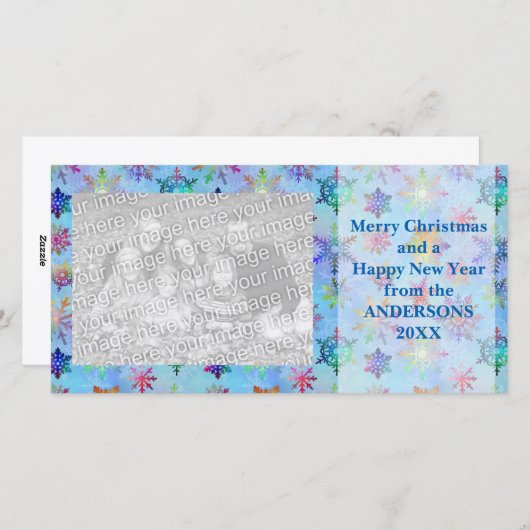 Hübsche Schneeflocken Weihnachtsmuster Feiertagskarte (Vorne/Hinten)