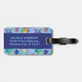 Hübsche Schneeflocken Weihnachtsmuster Gepäckanhänger (Rückseite horizontal)