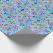 Hübsche Schneeflocken Weihnachtsmuster Geschenkpapier (Ecke)