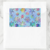 Hübsche Schneeflocken Weihnachtsmuster Rechteckiger Aufkleber (Tasche)