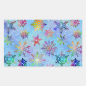 Hübsche Schneeflocken Weihnachtsmuster Rechteckiger Aufkleber (Vorderseite)