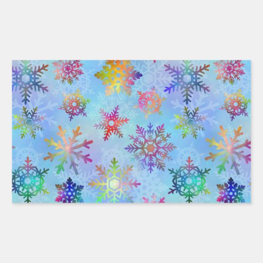 Hübsche Schneeflocken Weihnachtsmuster Rechteckiger Aufkleber (Vorderseite)