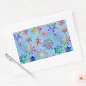 Hübsche Schneeflocken Weihnachtsmuster Rechteckiger Aufkleber (Umschlag)