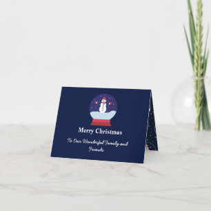 Hübsche Schneekugel mit Schneemann Weihnachten   Karte