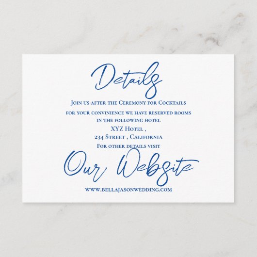 Hübsche Schneelandschaft Winter Hochzeiten Details Begleitkarte (Rückseite)