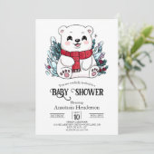 Hübsche Schneepolar-Bärendusche Einladung (Stehend Vorderseite)