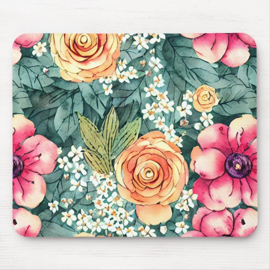 Hübsche schöne botanische Aquarellkunst Mousepad (Vorne)