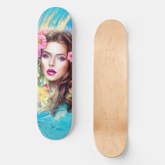 Hübsche Schöne Frauen Skateboard (Vorderseite)