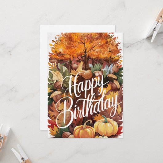 Hübsche schöne Jahreszeit Herbst Herbst glücklich  Karte (Vorderseite/Rückseite Beispiel)