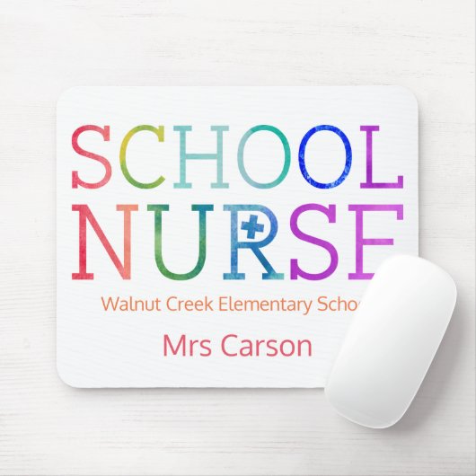 Hübsche Schulkrankenschwester-Typografie Mousepad (Mit Mouse)